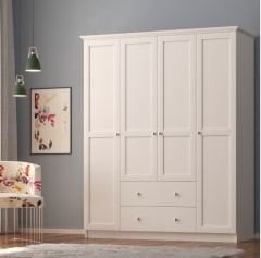 Zenio Side 4 Kapak 2 Çekmece Gardırop - Beyaz