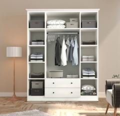 Zenio Patara 4 Kapak 2 Çekmece Gardırop - Beyaz
