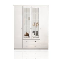 Zenio Patara 4 Kapak 2 Çekmece Gardırop - Beyaz