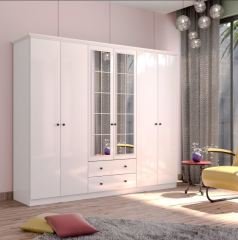 Zenio Patara 6 Kapak 2 Çekmece Gardırop - Beyaz