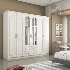 Assos 6 Kapak 2 Çekmece Gardırop - Beyaz