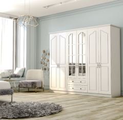 Assos Diamond 6 Kapak 2 Çekmece Gardırop - Aynalı