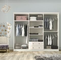 Assos Diamond 6 Kapak 2 Çekmece Gardırop - Aynalı