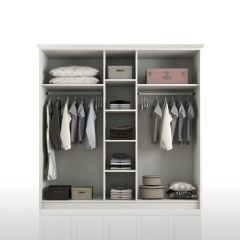 Zenio Side 5 Kapaklı Gardırop Beyaz - 210 cm