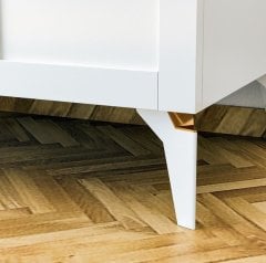Zenio Olimpos Plus 4 Kapak 2 Çekmeceli Yüksek Ayaklı Aynalı Gardırop Beyaz