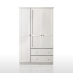 Zenio Side 3 Kapak 2 Çekmece Gardırop - Beyaz 210 cm