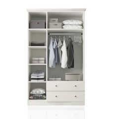Zenio Side 3 Kapak 2 Çekmece Gardırop - Beyaz 210 cm