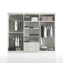 Zenio Side 6 Kapak 2 Çekmece Gardırop - Beyaz