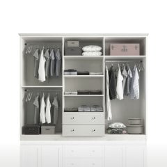 Zenio Side 6 Kapak 2 Çekmece Aynalı Gardırop - Beyaz