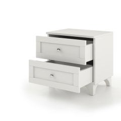 Zenio Side Komodin 2 Çekmeceli - Beyaz